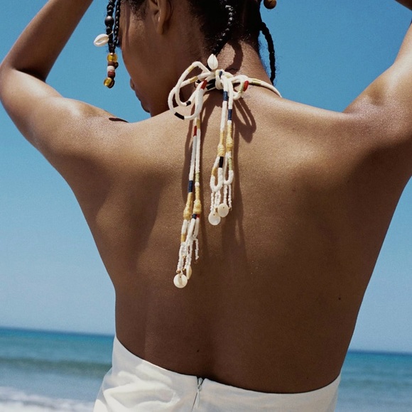 DRESS WITH LINEN WITH FANCY DETAILS - Picture 8 of 11